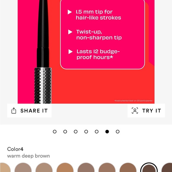 Benefit Precisely, my brow pencil mini in shade 4 warm deep brown - Picture 5 of 5